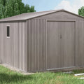 Hardmaister Metall Gerätehaus Hudson 277 x 319 cm Grau-Eiche - Satteldach Gartenhaus