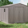 Hardmaister Metall Gerätehaus Hudson 277x255 cm Grau-Eiche 6.5 m² Gartenhaus