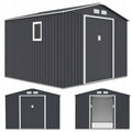 Hardmaister Metall-Gerätehaus Hudson 277 x 255 cm Anthrazit - Satteldach Gartenhaus