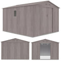 Hardmaister Metall Gerätehaus Hudson 277 x 319 cm Grau-Eiche - Satteldach Gartenhaus