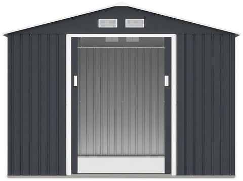 Hardmaister Gerätehaus Hudson 277 x 191 cm Anthrazit Metallschuppen mit Satteldach