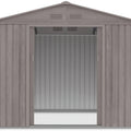 Hardmaister Metall Gerätehaus Hudson 277x191 cm Grau-Eiche Satteldach Gartenschuppen