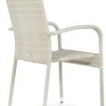 Focusgarden Gartenmöbel-Set FIESTA/LUGO 4+1 Weiß – Wetterfeste Polyrattan Sitzgruppe mit 80x80cm Glastisch