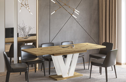 Ausziehbarer Esstisch "Lara" 130-210cm (Eiche Artisan) von Endo-Möbel bei coso-home