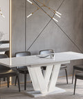 Ausziehbarer Esstisch "Lara White" 130-210cm (Weiß Hochglanz) von Endo-Möbel bei coso-home
