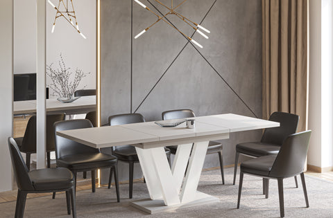 Ausziehbarer Esstisch "Lara White" 130-210cm (Kaschmir Beige) von Endo-Möbel bei coso-home