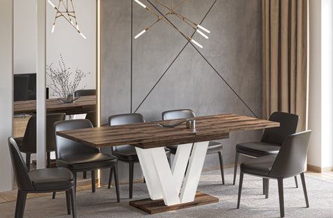 Ausziehbarer Esstisch "Lara White" 130-210cm (Eiche Monastery) von Endo-Möbel bei coso-home