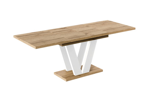 Ausziehbarer Esstisch "Lara White" 130-210cm (Eiche Wotan) von Endo-Möbel bei coso-home