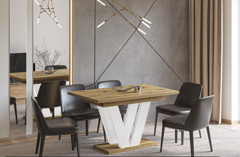 Ausziehbarer Esstisch "Lara" 130-210cm (Eiche Artisan) von Endo-Möbel bei coso-home