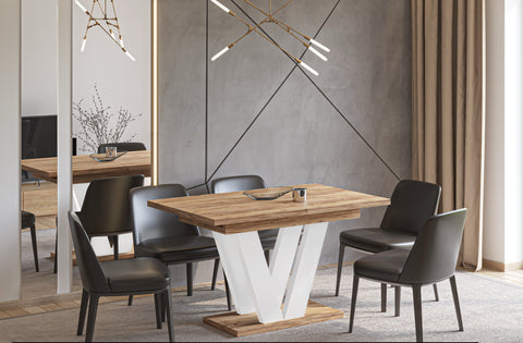 Ausziehbarer Esstisch "Lara White" 130-210cm (Eiche Artisan) von Endo-Möbel bei coso-home