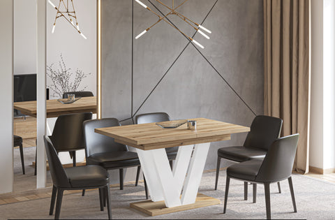 Ausziehbarer Esstisch "Lara White" 130-210cm (Eiche Evoke) von Endo-Möbel bei coso-home