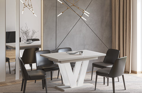 Ausziehbarer Esstisch "Lara White" 130-210cm (Kaschmir Beige) von Endo-Möbel bei coso-home