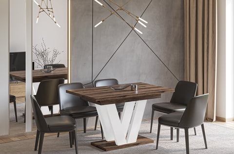 Ausziehbarer Esstisch "Lara White" 130-210cm (Eiche Monastery) von Endo-Möbel bei coso-home