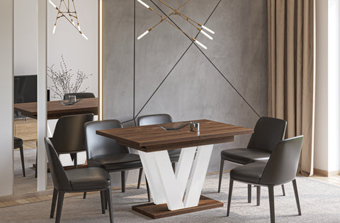 Ausziehbarer Esstisch "Lara White" 130-210cm (Eiche Stirling) von Endo-Möbel bei coso-home