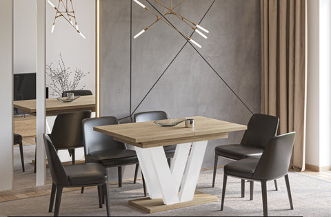 Ausziehbarer Esstisch "Lara White" 130-210cm (Eiche Cremona) von Endo-Möbel bei coso-home