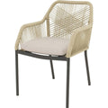 Lesli Living Garten-Essgruppe Arrezo Eckig - 130x70 cm Tisch & 4 Rope-Stühle Beige