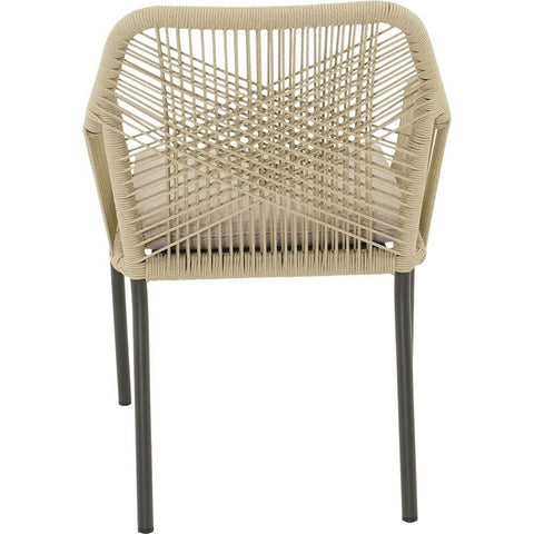 Lesli Living Garten-Essgruppe Arrezo Eckig - 130x70 cm Tisch & 4 Rope-Stühle Beige