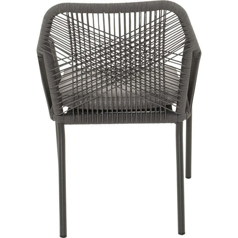 Lesli Living Garten-Essgruppe Arrezo Eckig 130x70 cm Grau mit 4 Rope-Stühlen