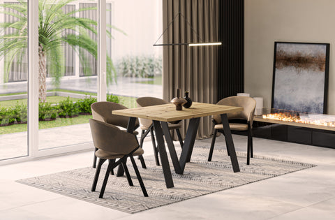 Ausziehbarer Esstisch "Lungo" 130-405cm (Eiche Artisan) von Endo-Möbel bei coso-home