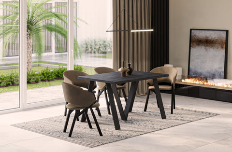 Ausziehbarer Esstisch "Lungo" 130-405cm (Beton Dunkel) von Endo-Möbel bei coso-home