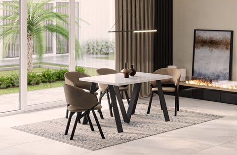 Ausziehbarer Esstisch "Lungo" 130-405cm (Weiß Hochglanz) von Endo-Möbel bei coso-home