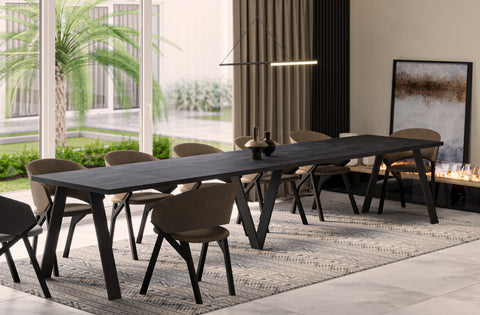 Ausziehbarer Esstisch "Lungo" 130-405cm (Beton Dunkel) von Endo-Möbel bei coso-home