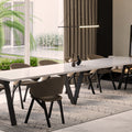 Ausziehbarer Esstisch "Lungo" 130-405cm (Weiß Hochglanz) von Endo-Möbel bei coso-home