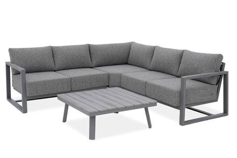 furrore Gartenlounge-Set "STELVIO CAFFE" Ecklounge Aluminium Rope - Anthrazit von furrore bei coso-home