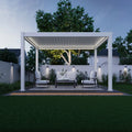 Gutroof Elektrische Pergola DELUXE PRO AUTOMATIC 3x4m Weiß mit LED-Beleuchtung
