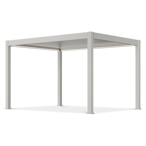 Gutroof Elektrische Pergola DELUXE PRO AUTOMATIC 3x4m Weiß mit LED-Beleuchtung