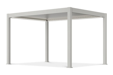 Gutroof Elektrische Pergola DELUXE PRO AUTOMATIC 3x4m Weiß mit LED-Beleuchtung