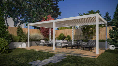 Gutroof Pergola "Deluxe" 3,6x7,2m - manuell, Aluminium, Weiß von Gutroof bei coso-home