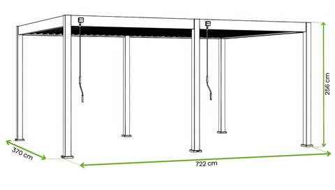 Gutroof Pergola "Deluxe" 3,6x7,2m - manuell, Aluminium, Weiß von Gutroof bei coso-home