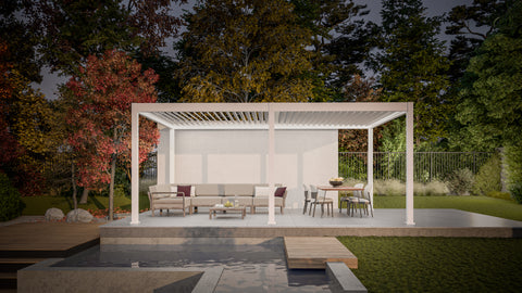 Gutroof Pergola "Deluxe Automatic" 3,6x6m - elektrisch, LED, Weiß von Gutroof bei coso-home