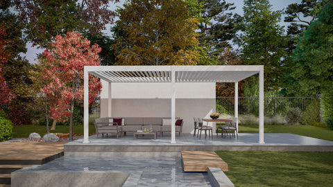 Gutroof Pergola "Deluxe Automatic" 3,6x6m - elektrisch, LED, Weiß von Gutroof bei coso-home