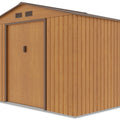 Hardmaister Metall Gerätehaus HUDSON 277x191 cm Eiche-Braun Gartenhaus mit Satteldach