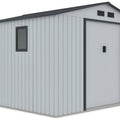 Hardmaister Gerätehaus Hudson 277x255 cm Hellgrau - Metall-Gartenschuppen mit Satteldach