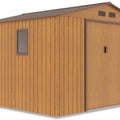 Hardmaister Metall-Gerätehaus Hudson 277x255 cm Eiche-Braun - 6.5 m² Gartenhaus mit Satteldach