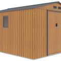 Hardmaister Metall Gerätehaus Hudson 277x319 cm Eiche-Grau - Satteldach & Schiebetür