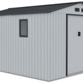 Hardmaister Metall Gerätehaus HUDSON 277x319 cm Hellgrau Gartenhaus Satteldach
