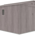 Hardmaister Metall Gerätehaus Hudson 277 x 319 cm Grau-Eiche - Satteldach Gartenhaus