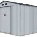 Hardmaister Gerätehaus Hudson 277x255 cm Hellgrau - Metall-Gartenschuppen mit Satteldach