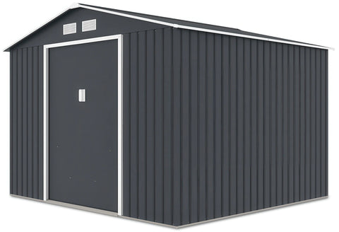 Hardmaister Metall-Gerätehaus Hudson 277 x 255 cm Anthrazit - Satteldach Gartenhaus