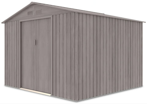 Hardmaister Metall Gerätehaus Hudson 277x255 cm Grau-Eiche 6.5 m² Gartenhaus