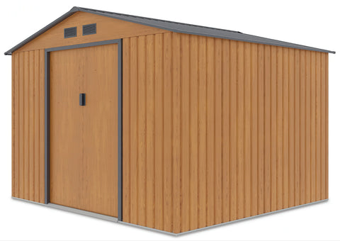 Hardmaister Metall Gerätehaus Hudson 277x255 cm Oak Grey Satteldach Schuppen