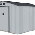 Hardmaister Metall Gerätehaus HUDSON 277x319 cm Hellgrau Gartenhaus Satteldach
