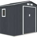 Hardmaister Gerätehaus Hudson 277 x 191 cm Anthrazit Metallschuppen mit Satteldach