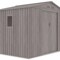 Hardmaister Metall Gerätehaus Hudson 277x191 cm Grau-Eiche Satteldach Gartenschuppen