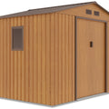 Hardmaister Metall Gerätehaus HUDSON 277x191 cm Eiche-Braun Gartenhaus mit Satteldach