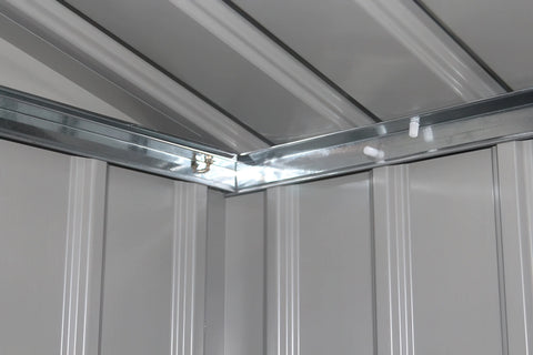 Hardmaister Metall-Gerätehaus Hudson 277x255 cm Eiche-Braun - 6.5 m² Gartenhaus mit Satteldach